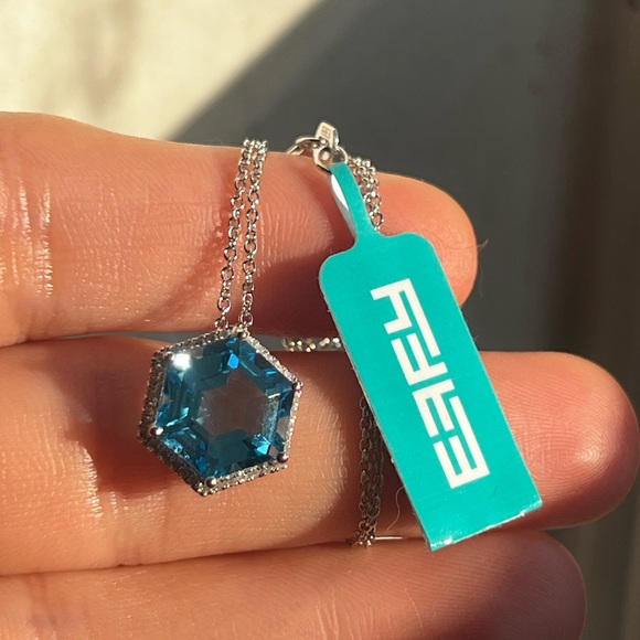 Effy Blue Topaz And Diamond Pendant Effy London Blue Topaz And